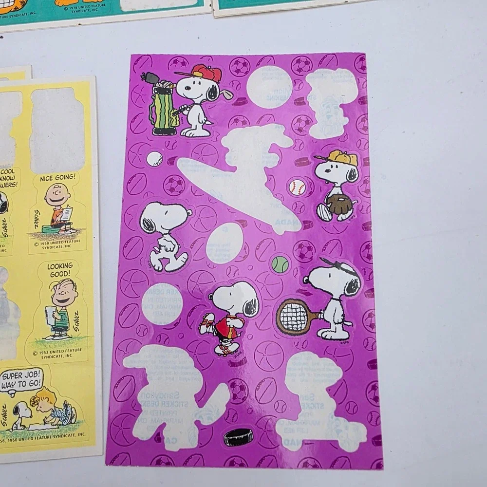 Vintage Sticker Lot Disney Winnie Pooh Tigger Peanuts Snoopy Garfield Hallmark